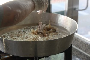 deep frying the liver