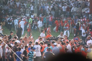 The stadium erupting in fanfare, especially those from Anatolia as the champion is Anatolian
