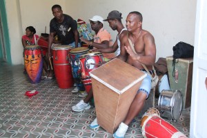 an Afro-Cuban dance troupe rehearses.